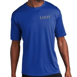 Loot Performance Tee - Blue / Gold Logos